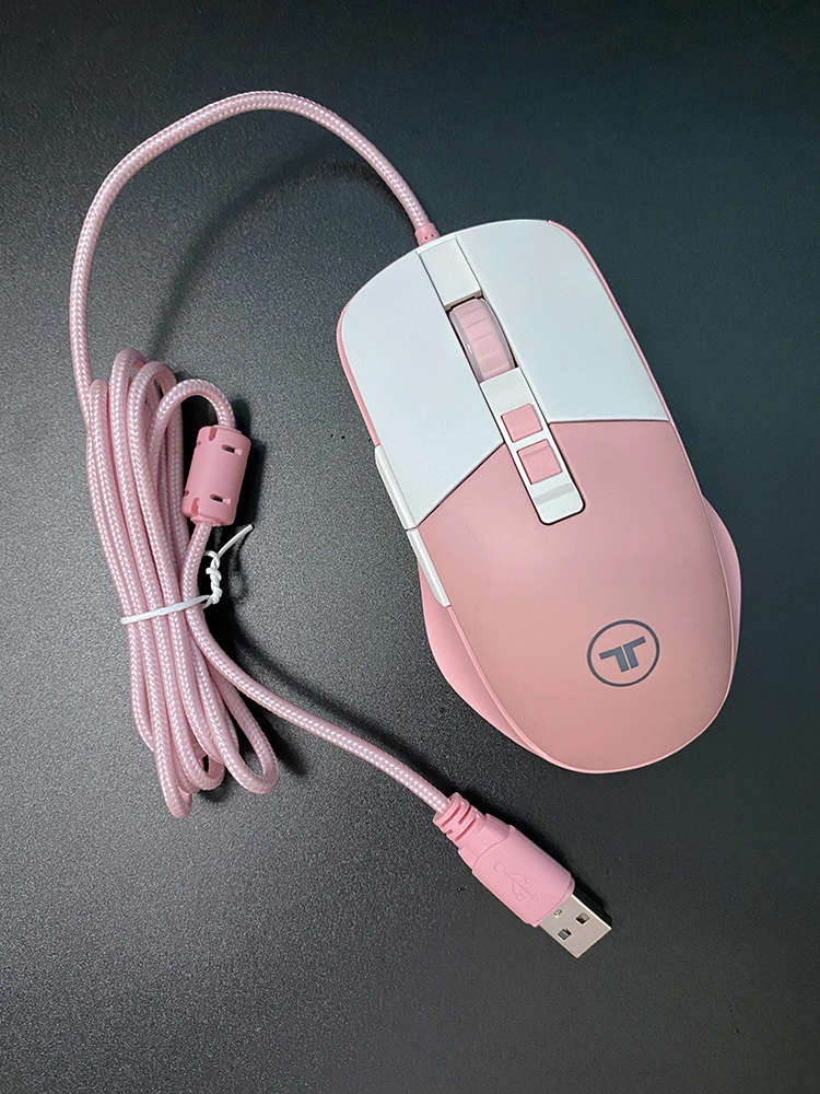 Computer Wired USB Port 8d 7200 Dpi Pink RGB Gaming Mouse Wired Pink RGB Gamer Mouse