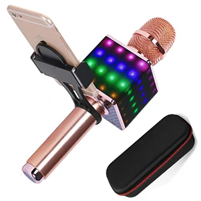 Portátil mini karaokê player microfone alto-falante suporte tf cartão microfone para entretenimento